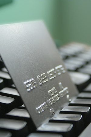 credit card on a keyboard