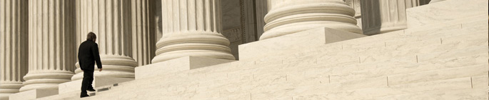 man walking up the U.S. capital steps